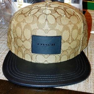 Coach Signature Flat Brim Hat
